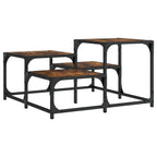 Tavolino da Salotto Rovere Fumo 68x68x40cm in Legno Multistrato