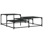 Tavolino da Salotto Nero 107x107x40 cm in Legno Multistrato