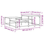 Tavolino da Salotto Nero 107x107x40 cm in Legno Multistrato