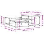Tavolino da Salotto Rovere Fumo 107x107x40 cm Legno Multistrato