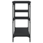 Tavolino Consolle con Ripiani Nero 100x35x75 cm