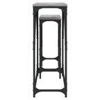 Tavoli Consolle Impilabili 2pz Grigio Sonoma Legno Multistrato