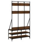 Appendiabiti con Porta Scarpe Rovere Marrone 100x40x184 cm
