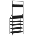 Appendiabiti con Porta Scarpe Nero 70x34x184 cm