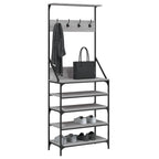 Appendiabiti con Porta Scarpe Grigio Sonoma 70x34x184 cm