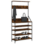 Appendiabiti con Porta Scarpe Rovere Fumo 90x34x184 cm