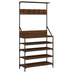 Appendiabiti con Porta Scarpe Rovere Marrone 90x34x184 cm
