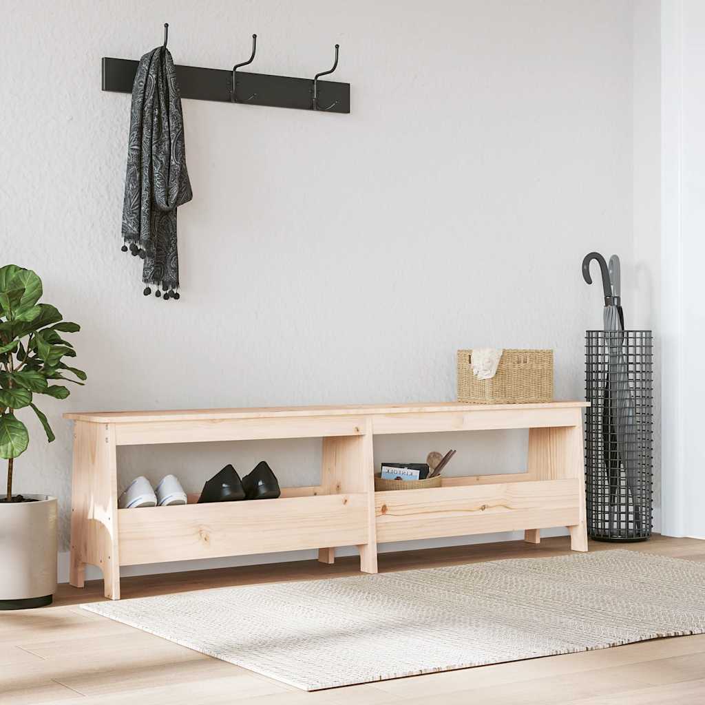 Panca da ingresso 160x28x45 cm in legno massello di pino