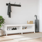 Panca da Ingresso Bianca 160x28x45 cm in Legno Massello di Pino