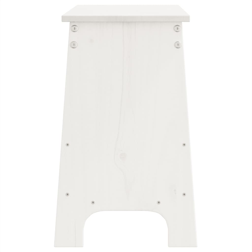 Panca da ingresso bianca 100x28x45 cm in legno massello di pino