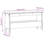 Panca da ingresso bianca 100x28x45 cm in legno massello di pino