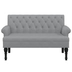 Panca con Schienale Grigio Chiaro 120x62x75,5 cm in Tessuto