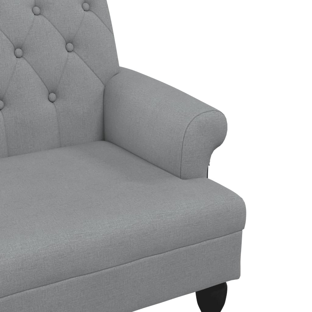 Panca con Schienale Grigio Chiaro 120x62x75,5 cm in Tessuto