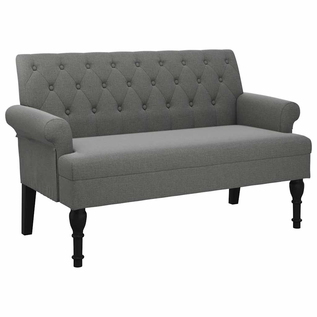 Panca con schienale grigio scuro 120x62x75,5 cm in tessuto