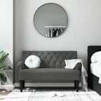 Panca con schienale grigio scuro 120x62x75,5 cm in tessuto