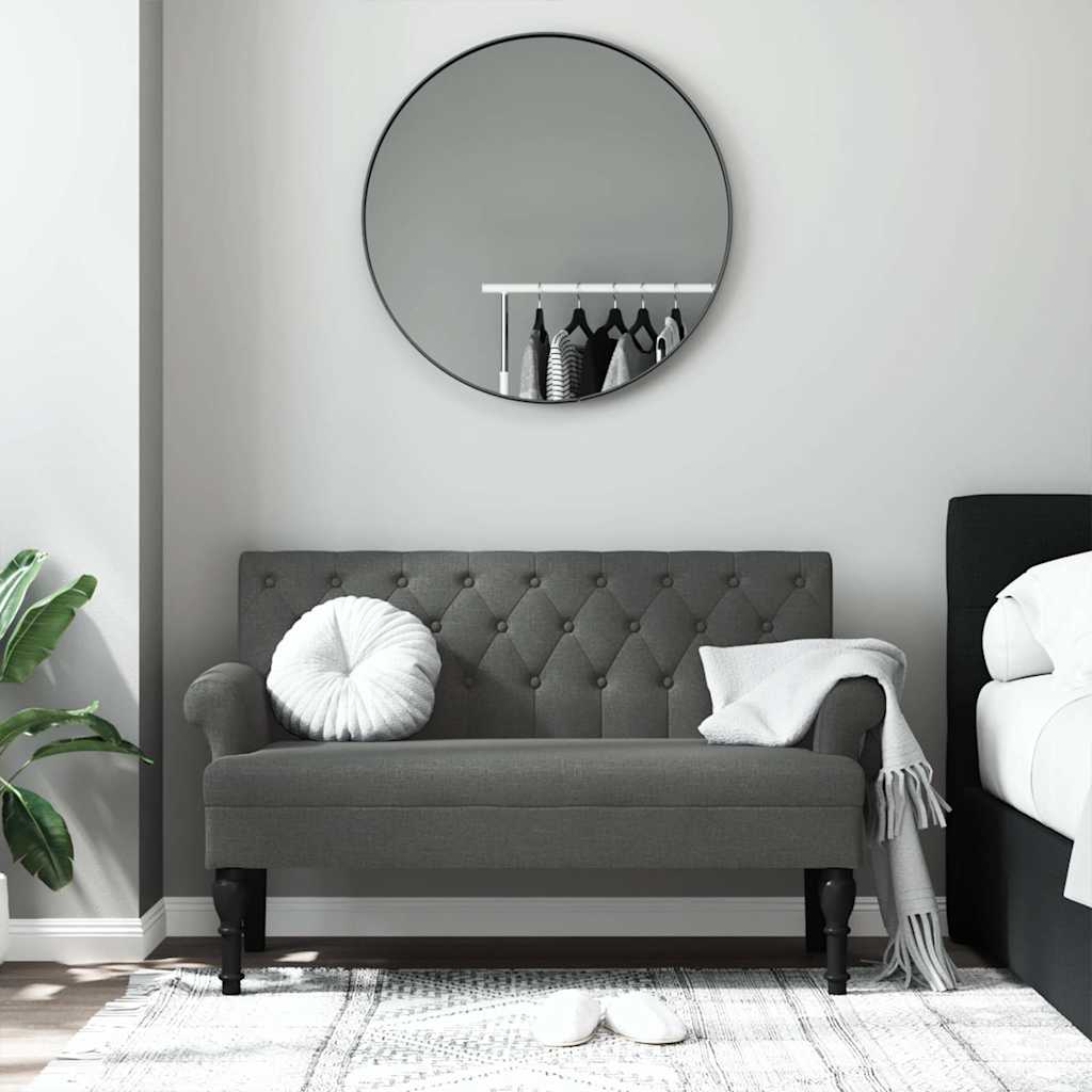 Panca con schienale grigio scuro 120x62x75,5 cm in tessuto