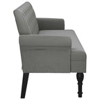 Panca con schienale grigio scuro 120x62x75,5 cm in tessuto