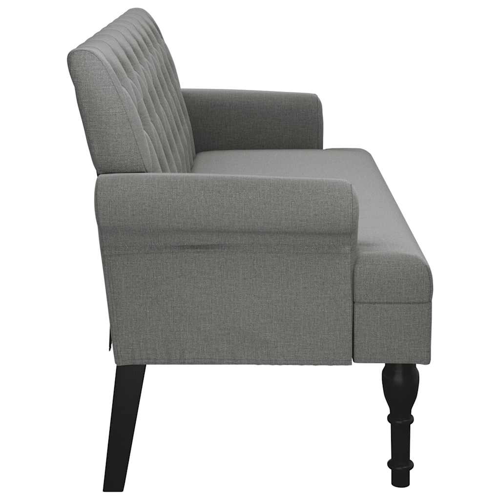 Panca con schienale grigio scuro 120x62x75,5 cm in tessuto