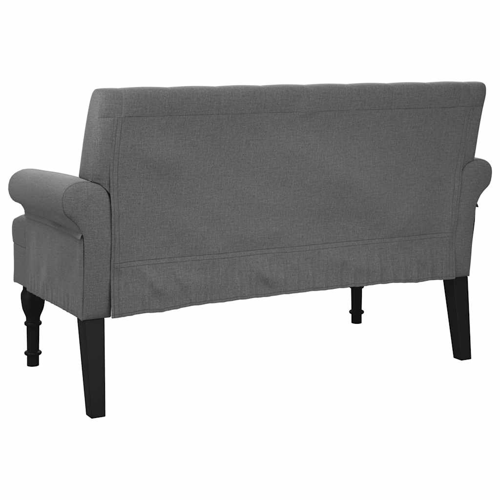 Panca con schienale grigio scuro 120x62x75,5 cm in tessuto