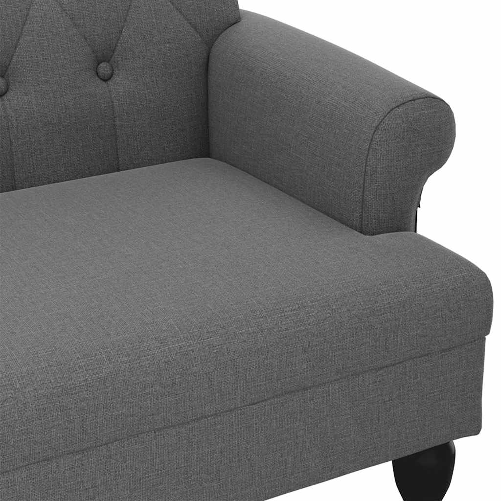 Panca con schienale grigio scuro 120x62x75,5 cm in tessuto