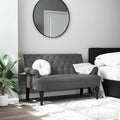 Panca con schienale grigio scuro 120x62x75,5 cm in tessuto
