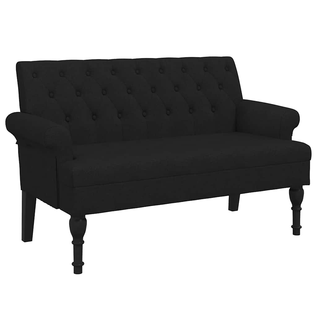 Panca con schienale nera 120x62x75,5 cm in tessuto