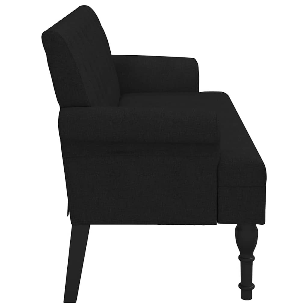 Panca con schienale nera 120x62x75,5 cm in tessuto