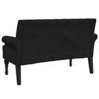 Panca con schienale nera 120x62x75,5 cm in tessuto