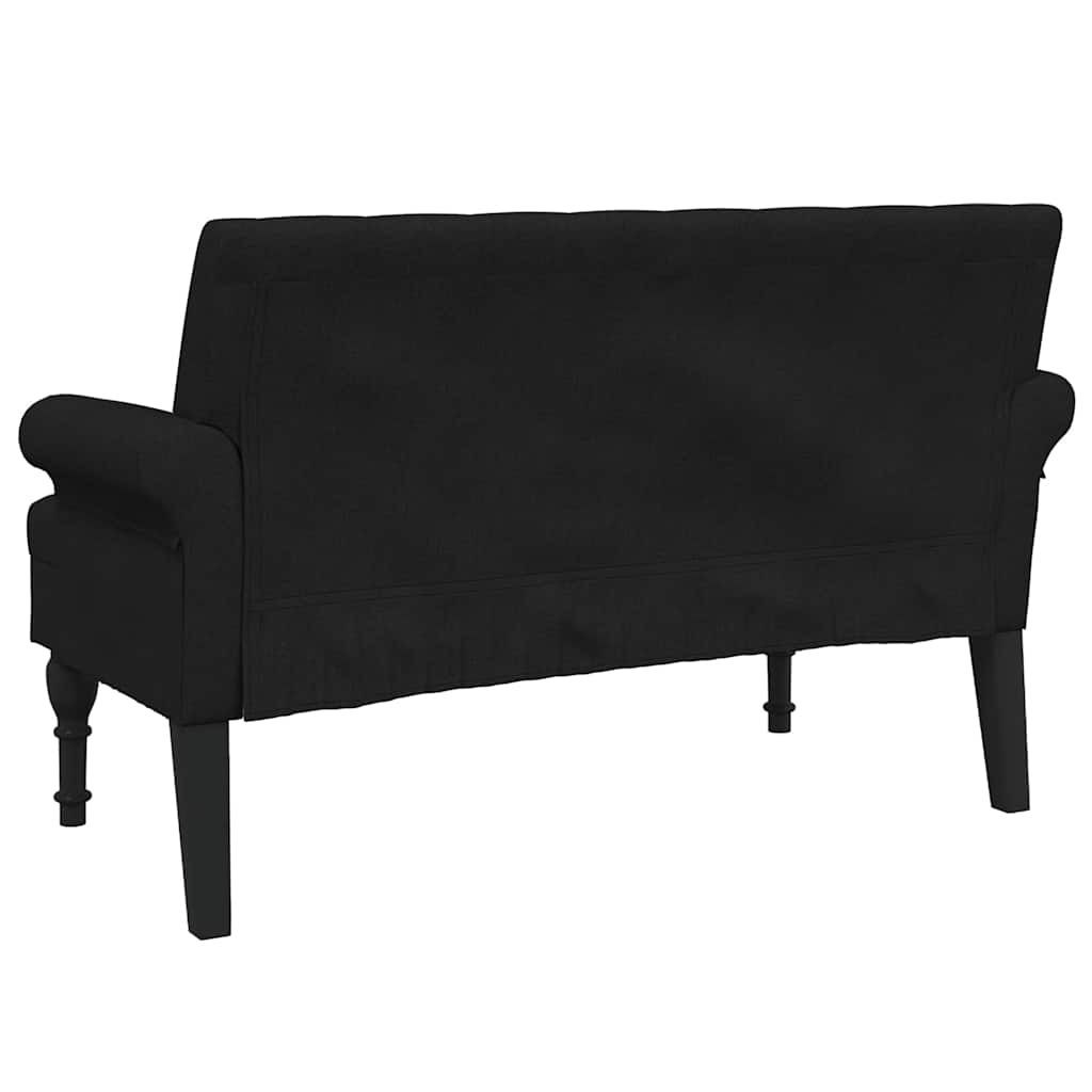 Panca con schienale nera 120x62x75,5 cm in tessuto