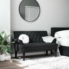 Panca con schienale nera 120x62x75,5 cm in tessuto