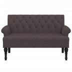 Panca con Schienale Marrone Scuro 120x62x75,5 cm in Tessuto