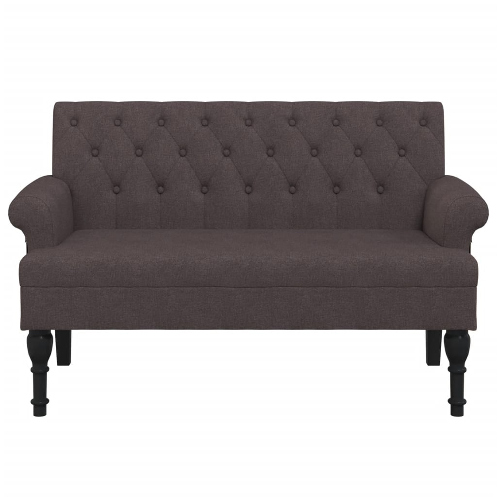 Panca con Schienale Marrone Scuro 120x62x75,5 cm in Tessuto