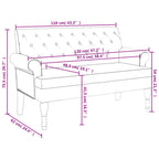Panca con Schienale Marrone Scuro 120x62x75,5 cm in Tessuto