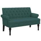 Panca con Schienale Verde Scuro 120x62x75,5 cm in Tessuto
