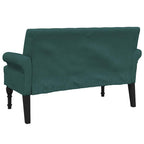 Panca con Schienale Verde Scuro 120x62x75,5 cm in Tessuto