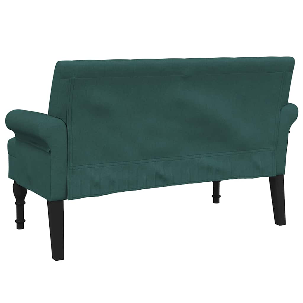 Panca con Schienale Verde Scuro 120x62x75,5 cm in Tessuto