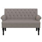 Panca con Schienale Tortora 120x62x75,5 cm in Tessuto