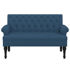 Panca con Schienale Blu 120x62x75,5 cm in Tessuto
