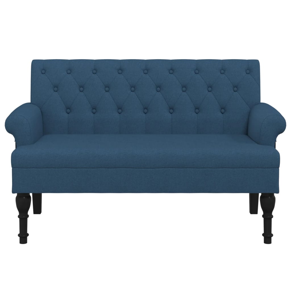 Panca con Schienale Blu 120x62x75,5 cm in Tessuto