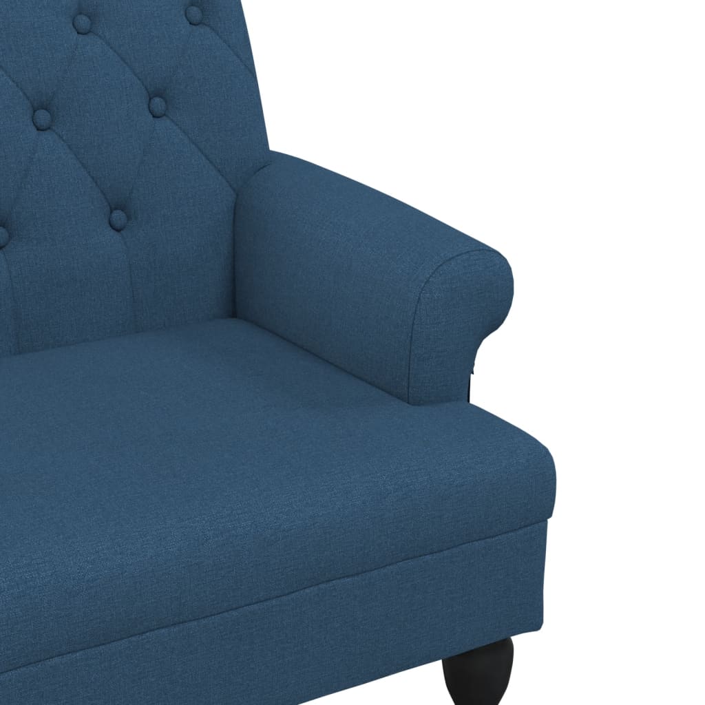 Panca con Schienale Blu 120x62x75,5 cm in Tessuto