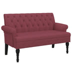 Panca con Schienale Rosso Vino 120x62x75,5 cm in Tessuto