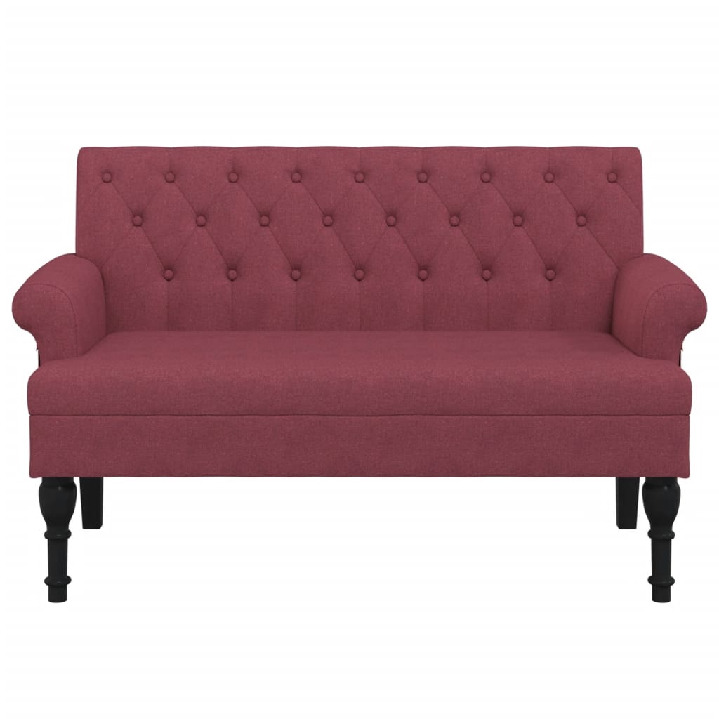 Panca con Schienale Rosso Vino 120x62x75,5 cm in Tessuto