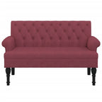 Panca con Schienale Rosso Vino 120x62x75,5 cm in Tessuto
