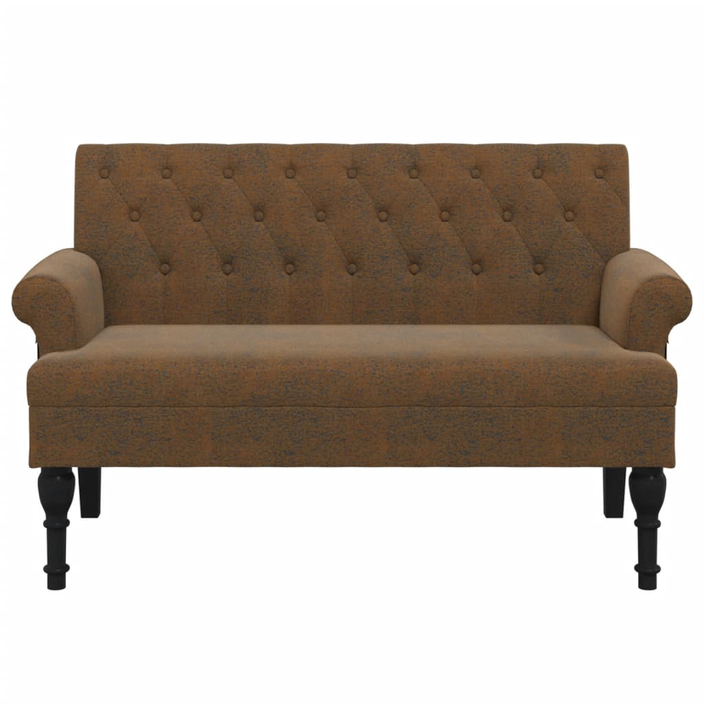 Panca con Schienale Marrone 120x62x75,5 cm in Scamosciato