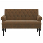Panca con Schienale Marrone 120x62x75,5 cm in Scamosciato