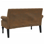 Panca con Schienale Marrone 120x62x75,5 cm in Scamosciato