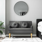 Panca con Cuscini Grigio Scuro 113x64,5x75,5 cm in Tessuto