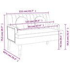 Panca con Cuscini Grigio Scuro 113x64,5x75,5 cm in Tessuto