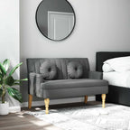 Panca con Cuscini Grigio Scuro 113x64,5x75,5 cm in Tessuto