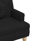 Panca con Cuscini Nera 113x64,5x75,5 cm in Tessuto